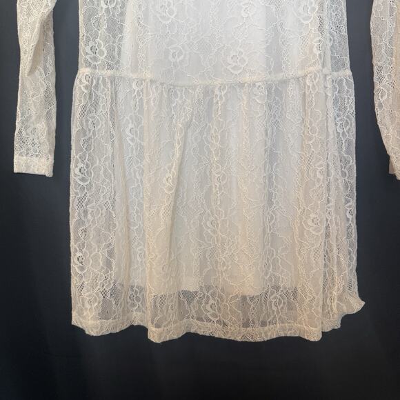 Lulumari Anthropologie Floral Lace Mini Dress Size S Sheer Beachy Vaca Boho Y2K - Picture 8 of 13